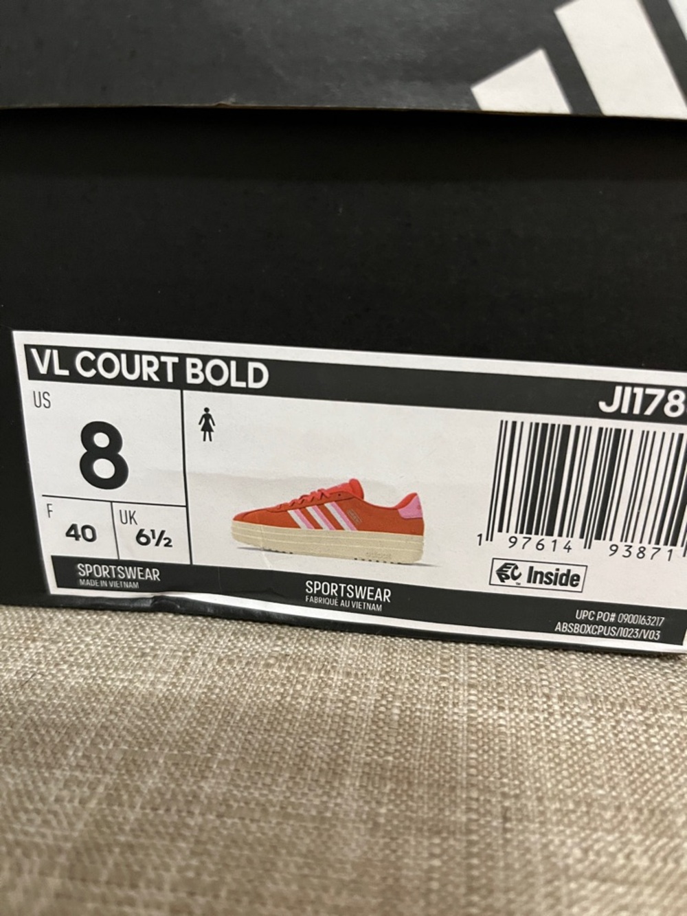 🆕 adidas VL Court Bold Platform Sneaker - Red/Pink/Cream - Picture 5 of 5